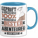 Abenteurer Geschenk Lustiger Spruch für Abenteurer Geschenkidee Bester Abenteurer Der Welt Blau Trendation