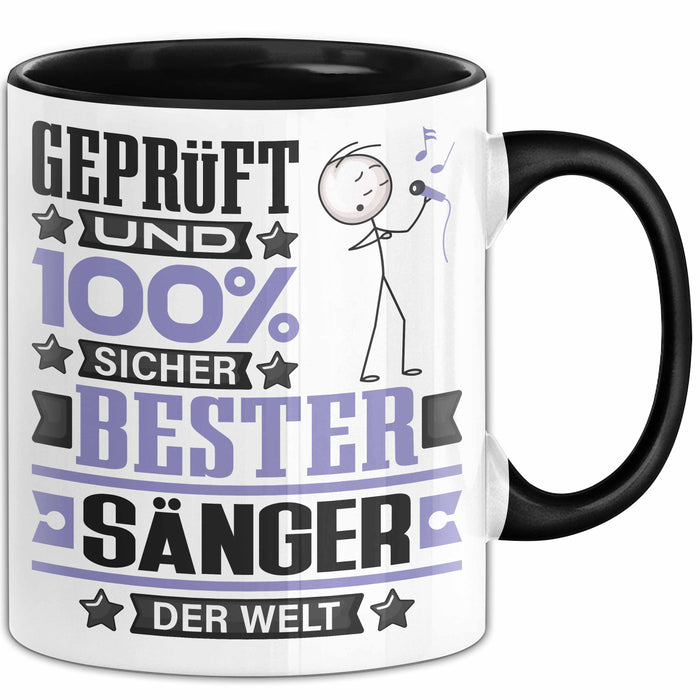 Sänger Geschenk Lustiger Spruch für Sänger Geschenkidee Bester Sänger Der Welt Schwarz Trendation