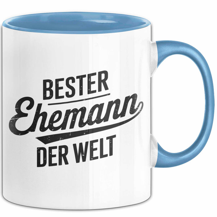 Guter Ehemann Verheiratete Männer Jungen Tasse Becher Geschenk Lustige Geschenkidee Spruch Bester Ehemann Der Welt Blau Trendation