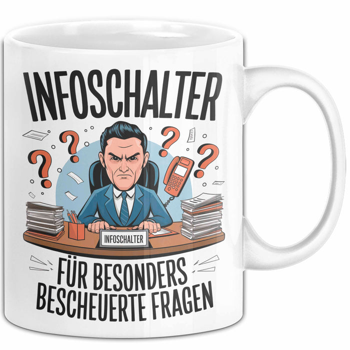 Bürokollege Tasse Geschenkidee Auskunftsschalter Kollege Weiß Trendation