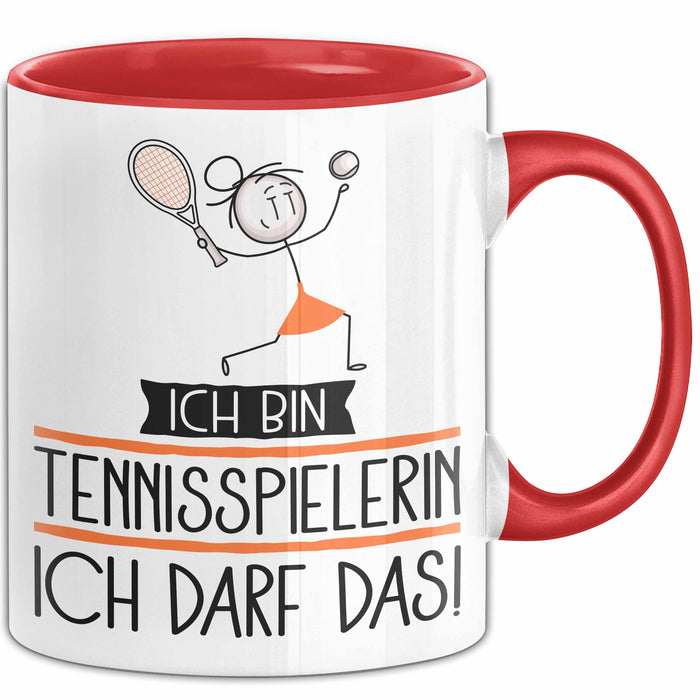 Geschenk für Tennisspielerin Tasse Lustige Geschenkidee Geburtstag Ich Bin Tennisspielerin Ich Darf Das Rot Trendation