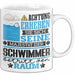 Schwimmer Geschenk Tasse Lustiger Spruch Erheben Sie Sich Der Schwimmer Betritt den Raum Weiß Trendation