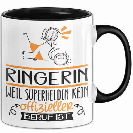 Ringerin Geschenk Tasse Lustiger Spruch Ringerin Weil Superheldin Kein Offizieller Beruf Ist Geschenkidee Trendation