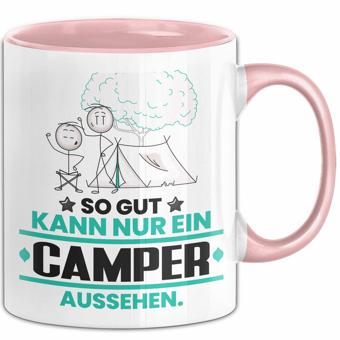 Camper Geschenk Tasse So Gut Kann Nur Ein Camper Aussehen Geschenkidee Kaffee-Becher Rosa Trendation