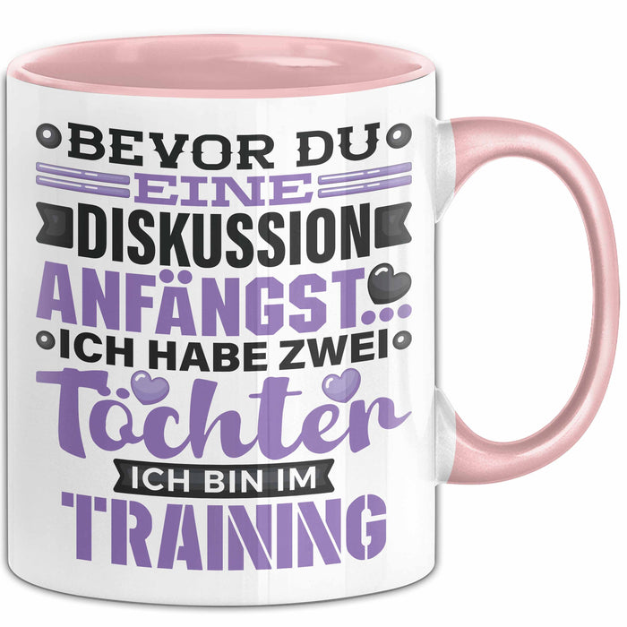 Mama Papa Tasse Geschenk 2 Töchter Geschenkidee Muttertag Vatertag Geschenke Rosa Trendation
