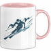 Skifahrer Tasse Geschenkidee für Schneepisten Fans Rosa Trendation