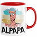 Vater Papa Tasse Gschenk Alpaka Llama Alpapa Geschenkidee Spruch für Vater zum Vatertag Rot Trendation