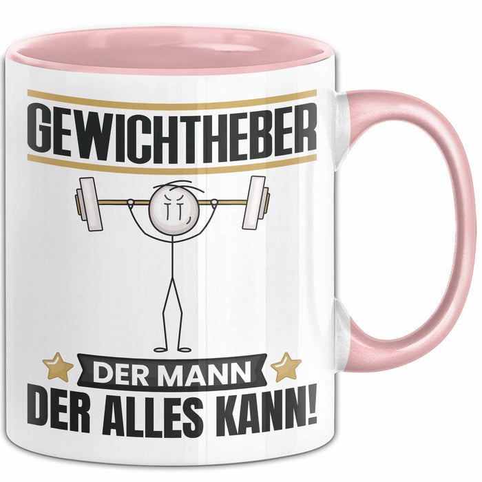 Gewichtheber Tasse Geschenk für Gewichtheber Der Mann Der Alles Kann Geschenkidee zum Geburtstag Rosa Trendation