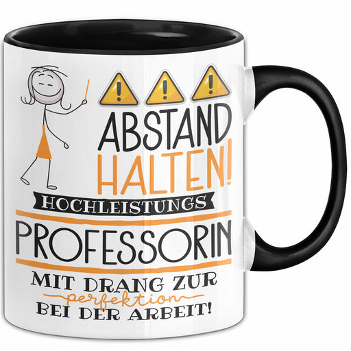 Professorin Tasse Geschenk Lustig Abstand Halten Hochleistungs-Professorin Mit Drang Zur Perfektion Bei Der Arbeit Trendation
