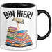 Buchleser Bücher Lesen Tasse Geschenk Lustige Geschenkidee Spruch Bin Hier Schwarz Trendation