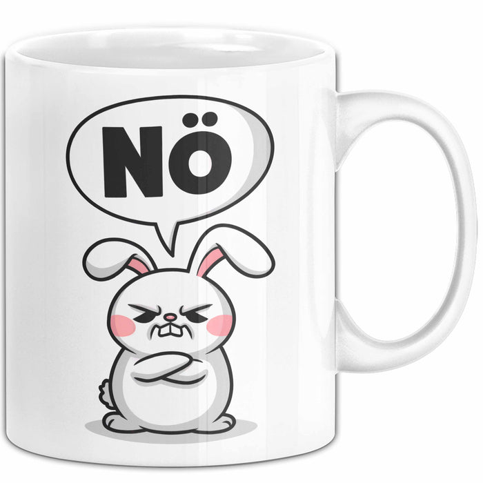 Sarkastische Kaninchen Hase Tasse Geschenk Lustige Geschenkidee Spruch Nö Weiß Trendation