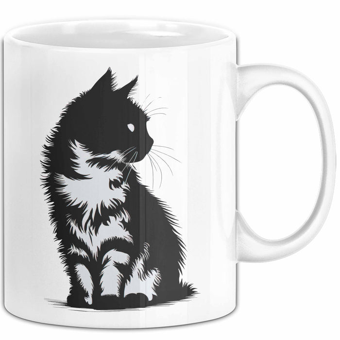 Katzen Tierliebhaber Tasse Geschenk Lustige Geschenkidee Spruch Weiß Trendation