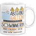 Schwimmerin Tasse Geschenk Lustig Abstand Halten Hochleistungs-Schwimmerin Mit Drang Zur Perfektion Bei Der Arbeit Weiß Trendation