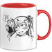 Anime Manga Mädchen Tasse Geschenk Lustige Geschenkidee Rot Trendation