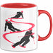 Ski Tasse Geschenk Grafik Skifahrer Becher Rot Trendation