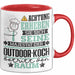 Outdoor-Koch Geschenk Tasse Lustiger Spruch Erheben Sie Sich Der Outdoor-Koch Betritt den Raum Rot Trendation