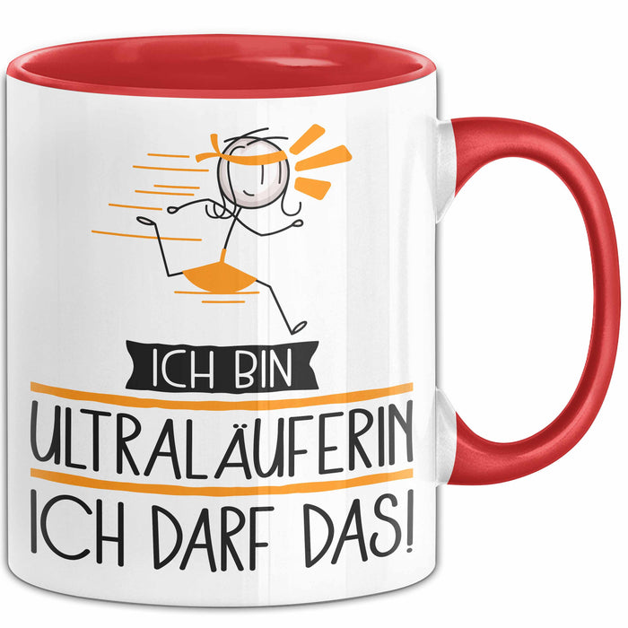 Geschenk für Ultraläuferin Tasse Lustige Geschenkidee Geburtstag Ich Bin Ultraläuferin Ich Darf Das Rot Trendation