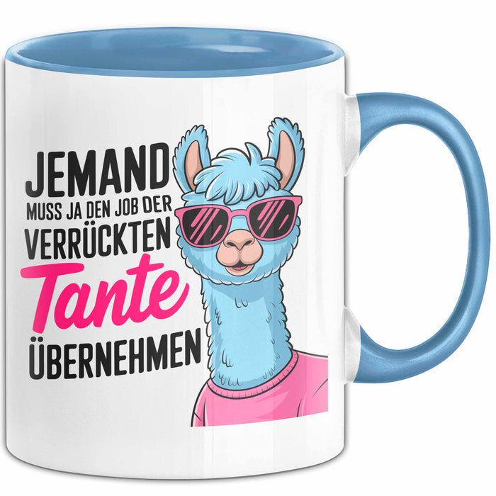 Tante Patentante Nichte Neffe Sarkasmus Tasse Becher Geschenk Lustige Geschenkidee Spruch Den Job Der Verrückten Tante Blau Trendation