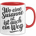 Susanne Tasse Geschenk Wo Eine Susanne Ist Ist Auch Ein Weg Geschenkidee Becher mit Name Rot Trendation
