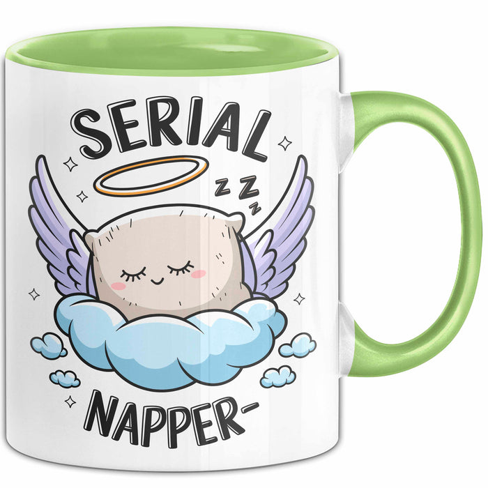 Serien Napper Tasse Geschenkidee für Schläfern Fans Grün Trendation
