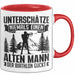 Biathlon Tasse Geschenk Wintersport Geschenke Unterschätze Niemals Einen Alten Mann Der Biathlon Guckt Rot Trendation