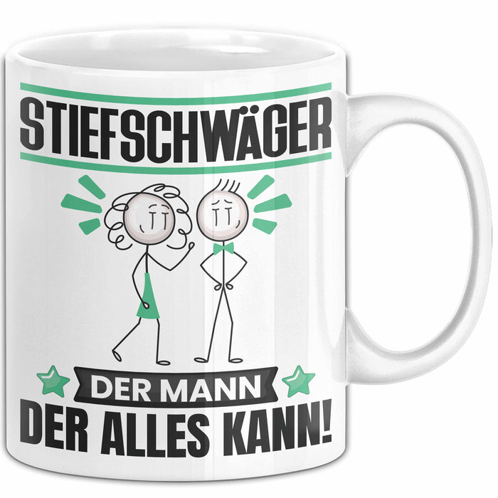 Stiefschwäger Tasse Geschenk für Stiefschwäger Der Mann Der Alles Kann Geschenkidee zum Geburtstag Weiß Trendation