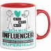 Influencer Geschenk Tasse Ich Bin Influencer Aber Sag Doch Einfach Superheld Lustige Geschenkdiee für Influencer Kaffee-Becher Rot Trendation