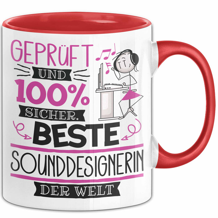 Sounddesignerin Geschenk Becher Tasse Gott Schuf Alle Menschen Gleich Nur Die Besten Durfeten Sounddesignerin Werden Geschenkidee Lustig Rot Trendation