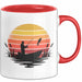 Angelliebhaber Fischer Retro Tasse Geschenk Lustige Geschenkidee Spruch Rot Trendation