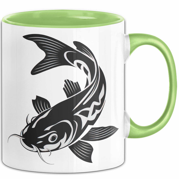 Karpfen Angelliebhaber Fischer Tasse Geschenk Lustige Geschenkidee Spruch Grün Trendation