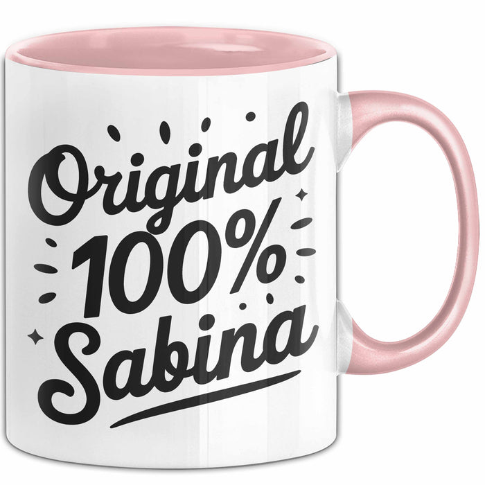 Sabina Tasse Geschenk Original 100% Sabina Geschenkidee Geburtstag Rosa Trendation