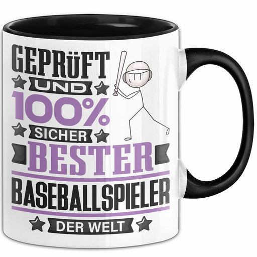 Baseballspieler Geschenk Lustiger Spruch für Baseballspieler Geschenkidee Bester Baseballspieler Der Welt Schwarz Trendation