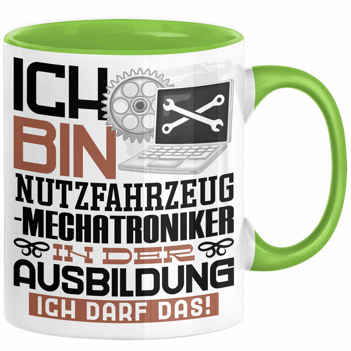 Nutzfahrzeugmechatroniker Ausbildung Tasse Geschenk Ich Bin Nutzfahrzeugmechatroniker In Der Ausbildung Ich Darf Das Geschenkidee Spruch Grün Trendation