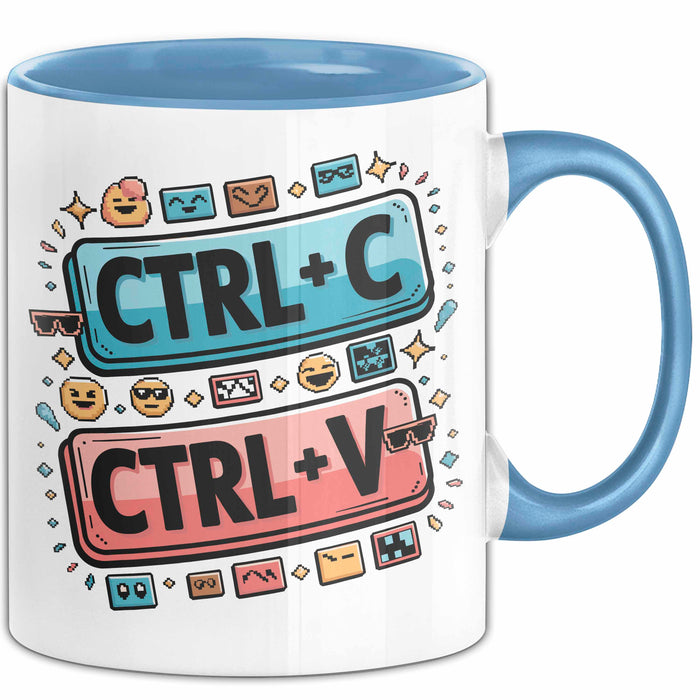 Meme Süchtiger Tasse Geschenkidee für virale Humor Fans Blau Trendation