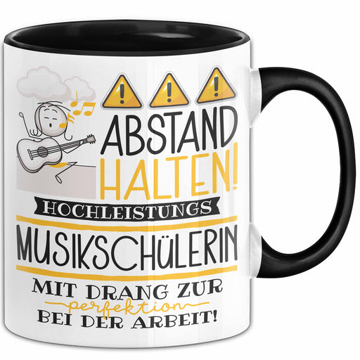Musikschülerin Tasse Geschenk Lustig Abstand Halten Hochleistungs-Musikschülerin Mit Drang Zur Perfektion Bei Der Arbeit Trendation