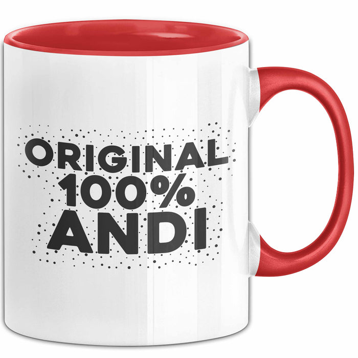 Andi Tasse Original 100% Andi Geschenk Rot Trendation