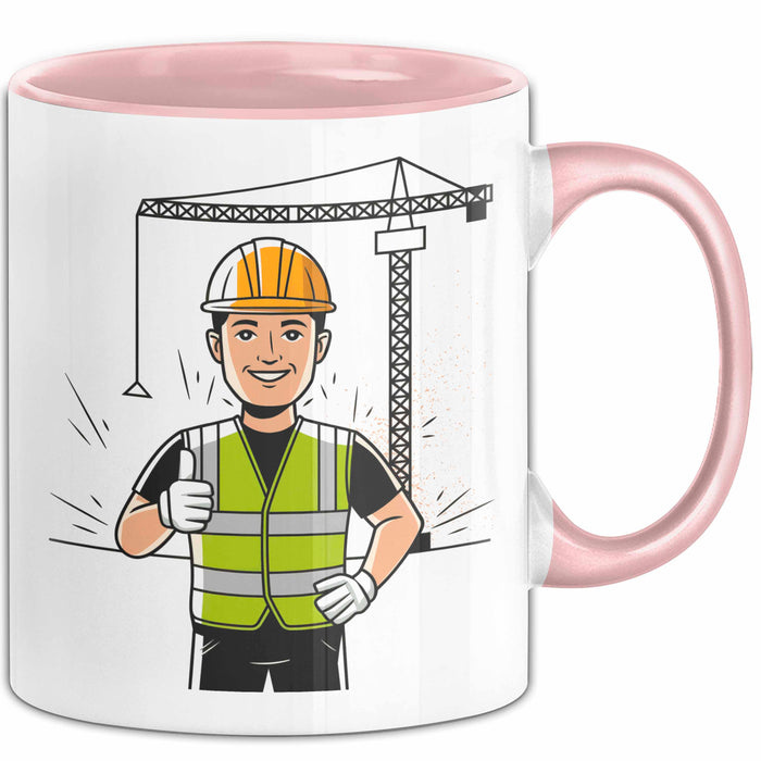Bauarbeiter Tasse Geschenk Lustige Geschenkidee Spruch Für Bau Profis Rosa Trendation