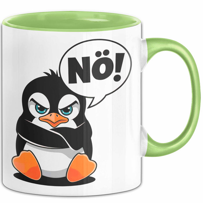 Sarkastischer Pinguin Tasse Geschenk Lustige Geschenkidee Spruch Nö Grün Trendation