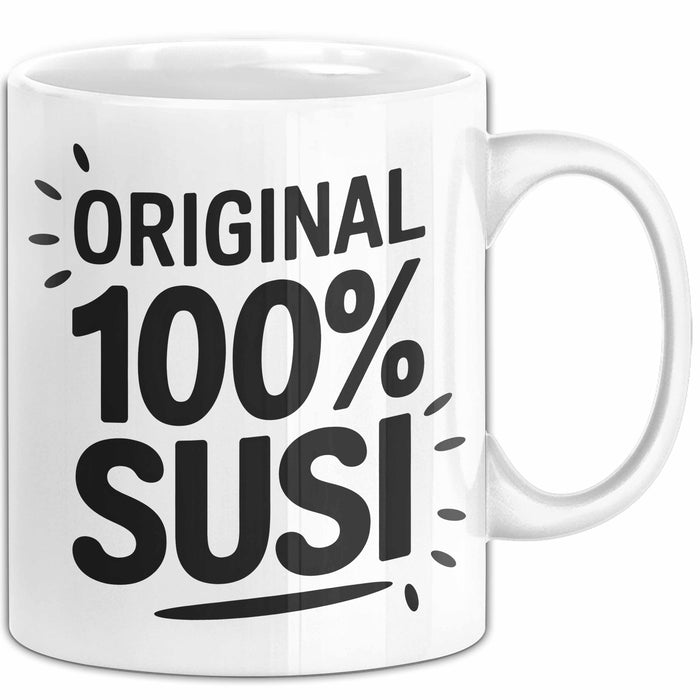 Susi Tasse Geschenk Original 100% Susi Geschenkidee Geburtstag Weiß Trendation