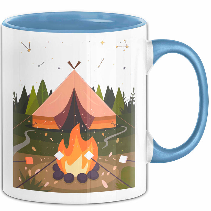Camper Tasse Geschenk Lustige Geschenkidee Spruch Für Outdoor Abenteurer Blau Trendation