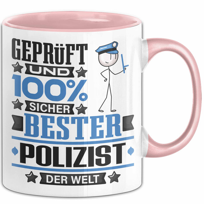 Polizist Geschenk Lustiger Spruch für Polizist Geschenkidee Bester Polizist Der Welt Rosa Trendation