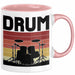 Drummer Schlagzeug-Spieler Geschenk Tasse Geschenkidee Kaffee-Becher Schlagzeuger Drum Rosa Trendation