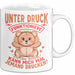 Sarkastischer Teddybär Tasse Geschenk Lustige Geschenkidee Unter Druck Arbeite Ich Am Besten Weiß Trendation