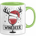 Rotwein-Trinker Tasse Geschenk Weindeer Weihnachten Geschenkidee Für Rot-Weintrinker Kaffee-Becher Grün Trendation