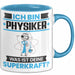 Physiker Tasse Geschenk für Physiker Geburtstag Lustiger Spruch Kaffee-Becher Was Ist Deine Superkraft Blau Trendation