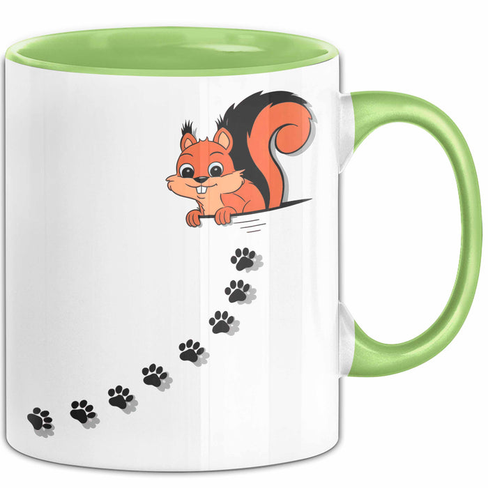 Eichhörnchen Tierliebhaber Tasse Geschenk Lustige Geschenkidee Spruch Grün Trendation