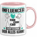 Influencer Tasse Geschenk für Influencer Der Mann Der Alles Kann Geschenkidee zum Geburtstag Rosa Trendation