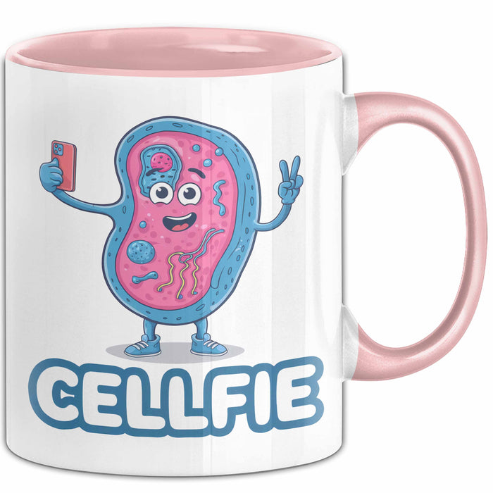 Biologe Tasse Geschenk Cellfie Wissenschaft Geschenkidee Rosa Trendation