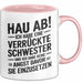Big Sister Ältere Geschwister Schwestern Tasse Becher Geschenk Lustige Geschenkidee Spruch Ich Habe Eine Verrückte Schwester Rosa Trendation