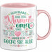 Uroma Tasse Geschenk Ur-Oma Geschenkidee Spruch Ich Habe 3 Titel Mama Oma Und Ur Oma Aber Ich Rocke Sie Alle Kaffee-Becher Rosa Trendation
